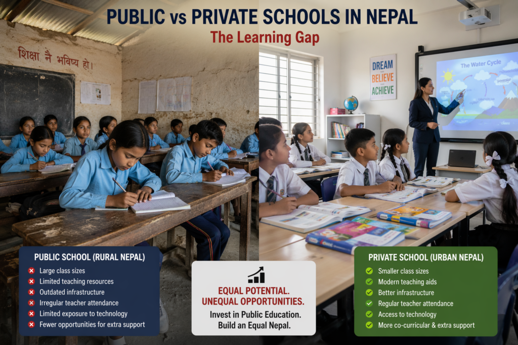Public vs Private Schools in Nepal, Nepal,